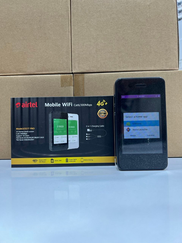 مودم جیبی ریجستر شده مدل E5577 Pro و پاوربانک اضطراری و دوسیمکارته