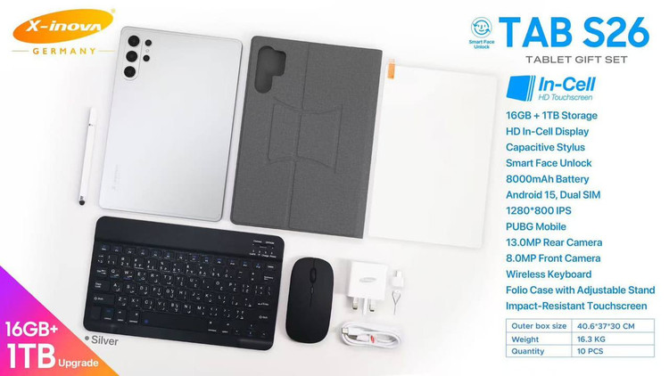 تبلت لب تاب شو Tab S26 Hero 5G شرکت X-inova با حافظه ۶۴ گیگ و رام 6 و ریجستر شده